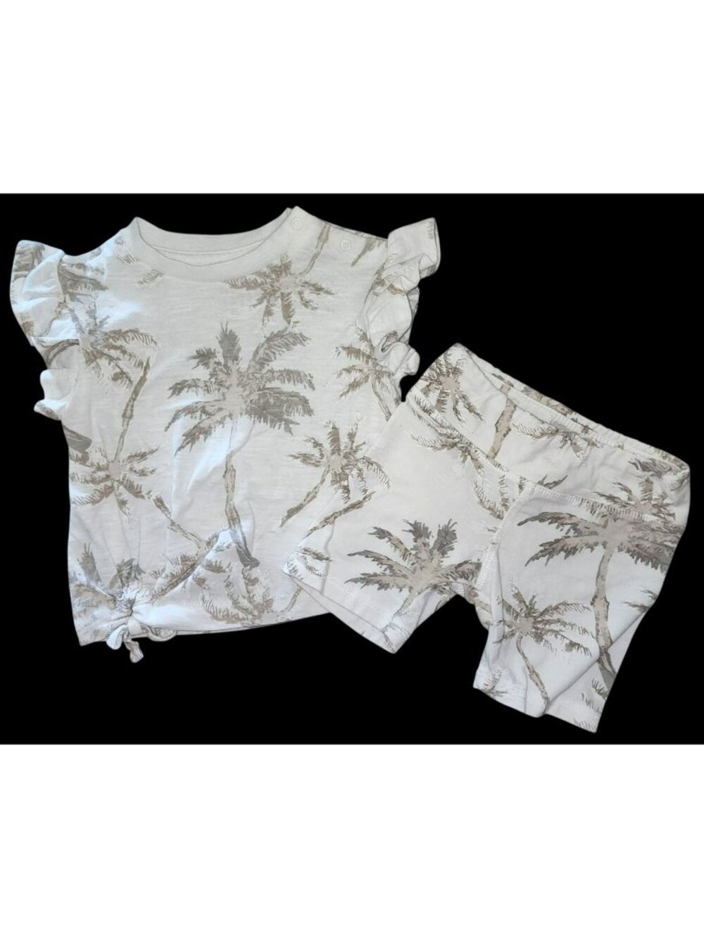 Baby Girl's Jessica Simpson Tropical Palm Tree Outfit Top & Shorts 18 Months